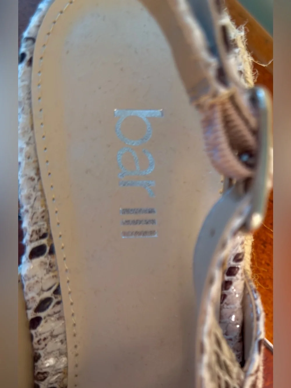 Bar III Snake-Print Espadrille Platform Sandals - Beige/Gray